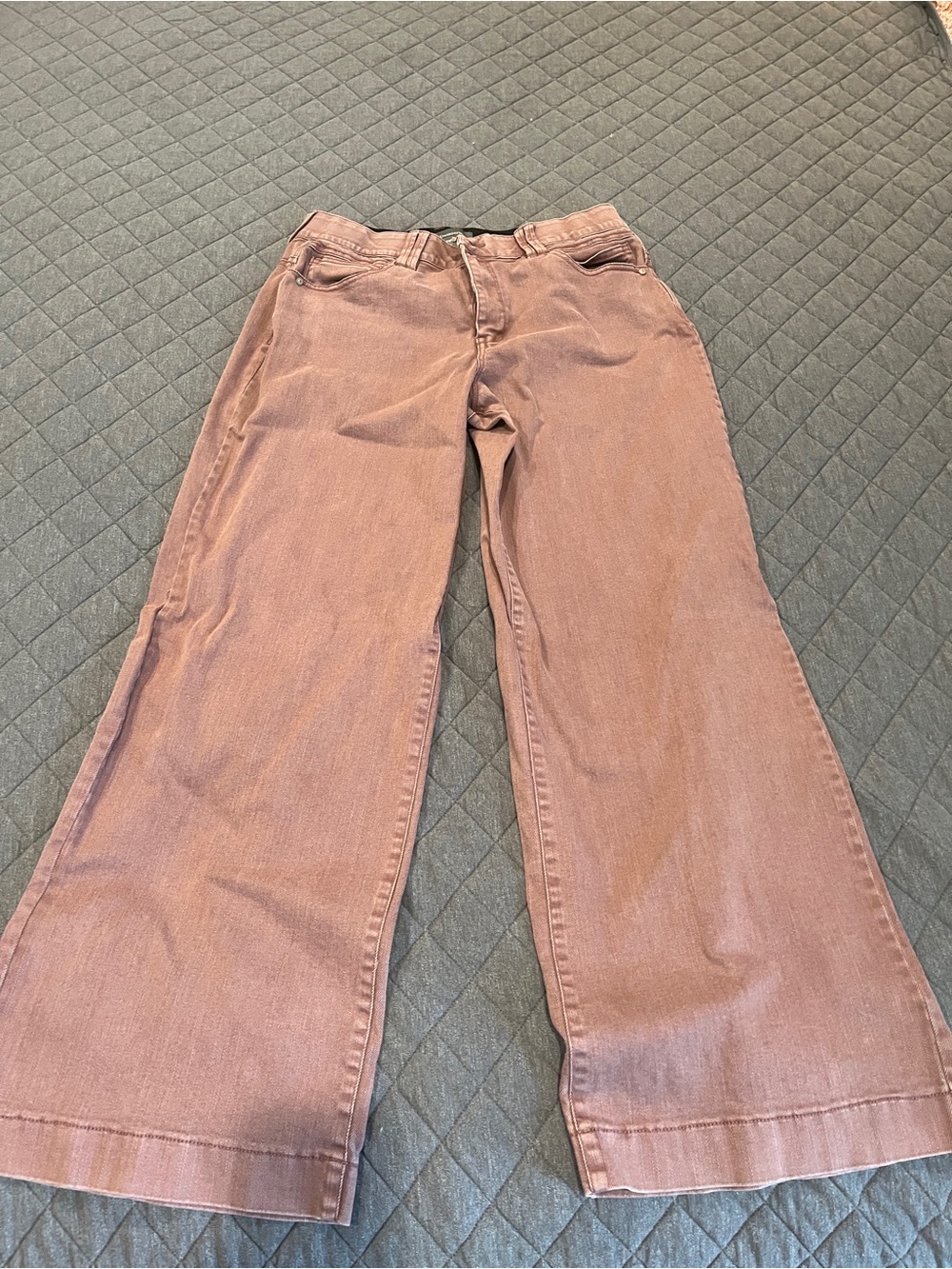 Democracy High-Waist Wide Leg Women's Jeans in Dusty Rose
